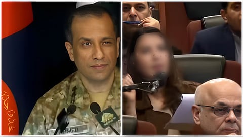 Viral video : 'विकृत मनोवृत्ती'चा पुरावाच! पाकिस्तानच्या लष्करी प्रवक्त्याने महिला पत्रकाराला मारला डोळा!