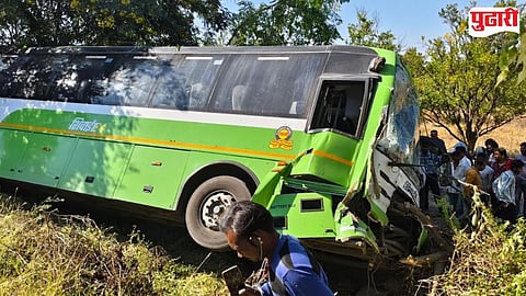 Amravati Nagpur highway  bus collision