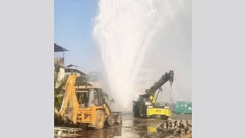 Water pipeline burst near Katai