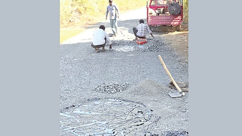 Poor road construction Mograj