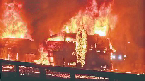 Burning Bus Accident