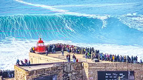 Portugal coast giant waves