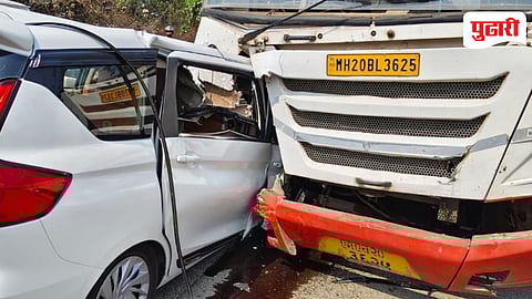 Karjat ST Bus Car Accident
