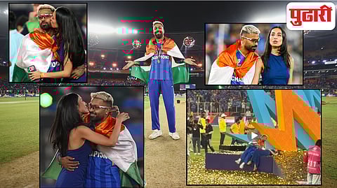 Hardik Pandya Mahika Sharma stadium viral video