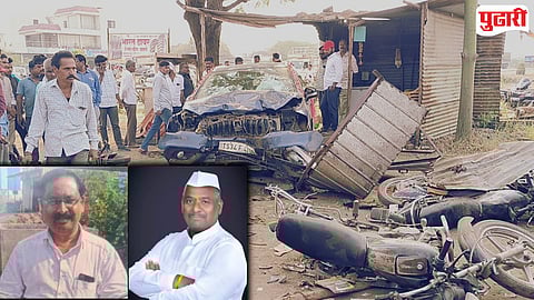 Dharashiv Accident : थरकाप उडाला! सुसाट कारचे टायर फुटले अन् चहाच्या टपरीत घुसली; माजी नगरसेवकासह दोघांचा जागीच मृत्यू