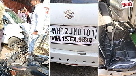 Car hits laborers Muktainagar Jalgaon