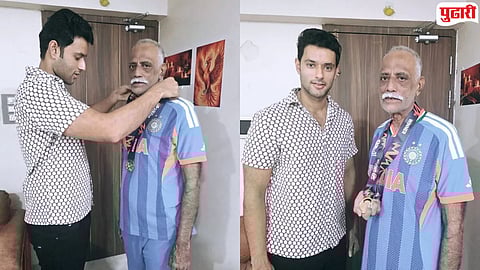 Shivam Dube T20 World Cup winner medal Father Emotional moment Video viral