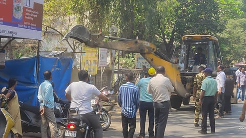 illegal stalls removed Vasai