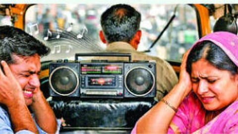 illegal tape in auto rickshaw