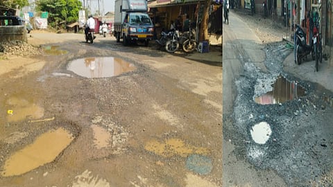 Khadavali potholes issue