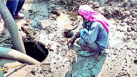 water pipeline dislodged