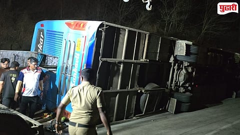 Mumbai Goa Highway Sukeli Khind bus mishap