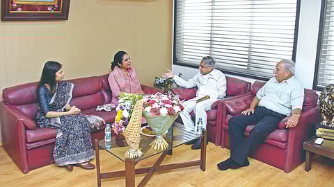 New CEO Dr. Jasmine and K. Manjulakshmi's discussion with Dr. Pratapsinh Jadhav