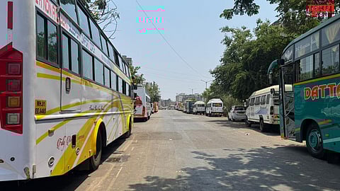 Virar East illegal bus parking