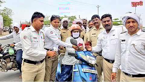 Hingoli helmet awareness campaign