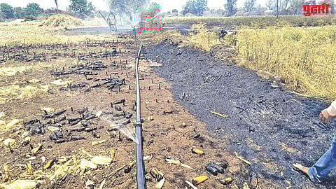 Bhokardan farm fire short circuit crop loss