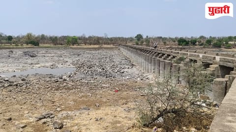 नांदेड जिल्ह्यातील पैनगंगा नदीचे पात्र कोरडे; भीषण पाणीटंचाईचे संकट