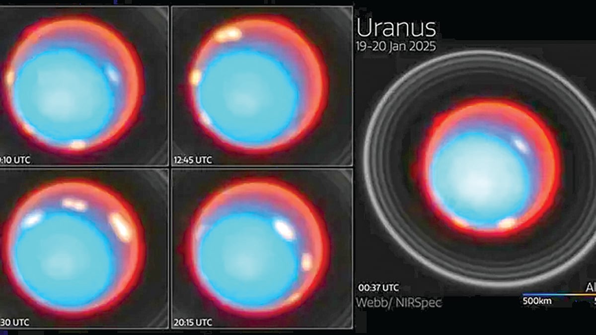 Uranus atmosphere map | युरेनसच्या वातावरणाचा आणि ध्रुवीय प्रकाशाचा ...
