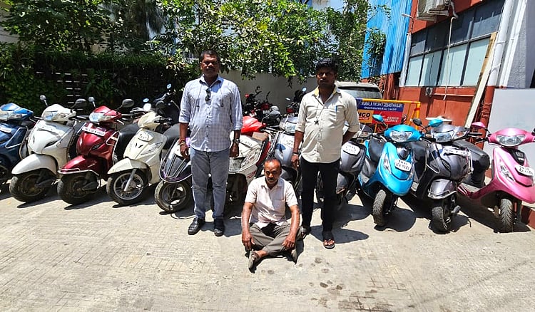 சென்னை: இருசக்கர வாகன திருட்டில் ஈடுபட்டதாக முதியவர் கைது Chennai: An old man was arrested for being involved in a series of two-wheeler thefts 