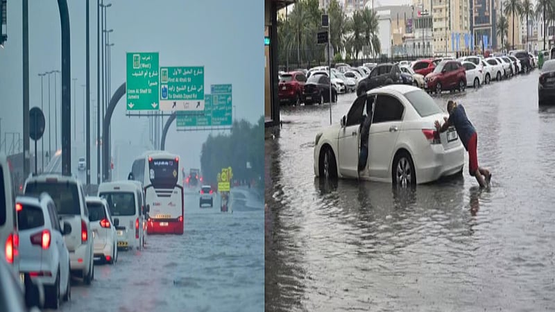 ஐக்கிய அரபு அமீரகத்தில் வெளுத்து வாங்கும் கனமழை / heavy rain in united Arab emirates and Oman