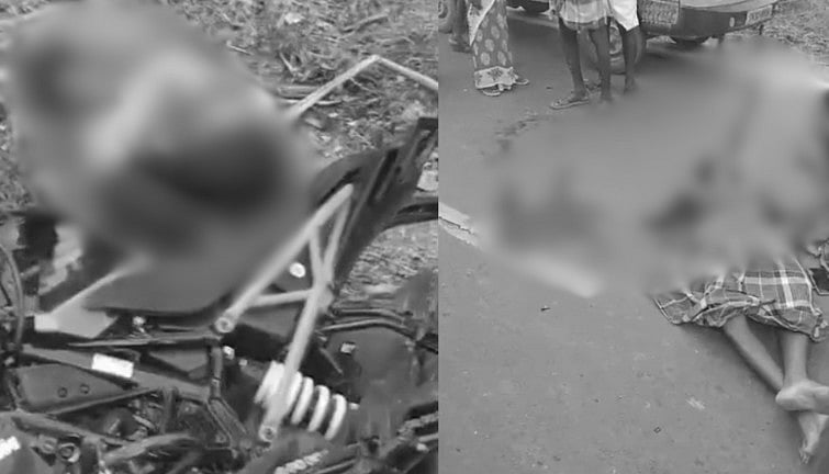 Two died in a bike accident on cuddalore | கடலூர் | போட்டி போட்டு பைக் ஓட்டியதால் நேர்ந்த விபரீதம்... சாலையோர வியாபாரி மரணித்த சோகம்!