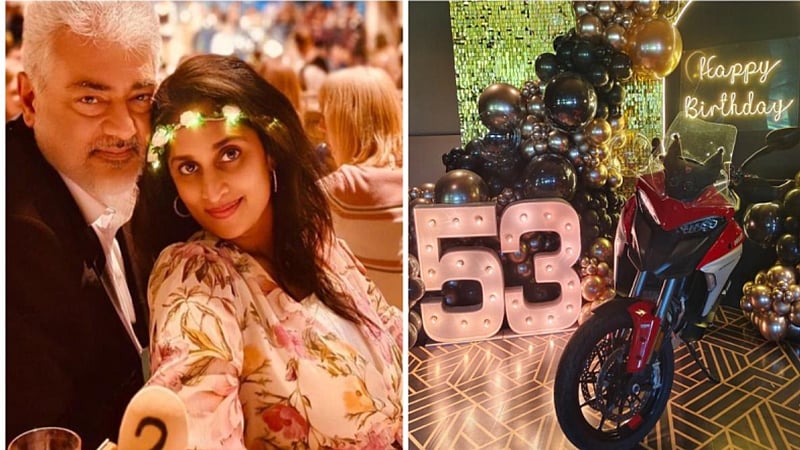 அஜித்குமாரின் பிறந்தநாளையொட்டி மனைவி ஷாலினி கொடுத்த சர்ப்ரைஸ்/actress shalini gifts ducati bike for  ajith s birthday