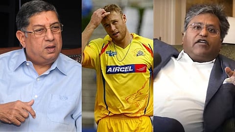 சீனிவாசன், ஃபிளிண்டாஃப், லலித் மோடி