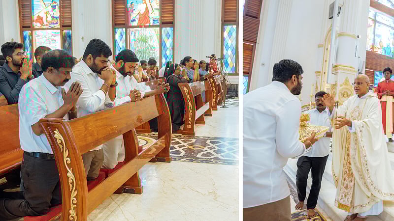 கிறிஸ்துமஸ்: பெசண்ட்நகர் தேவாலயத்தில் பாஜக தலைவர் அண்ணாமலை சிறப்புப் பிராத்தனை / BJP Leader Annamalai prays at Besent nagar church on Christmas