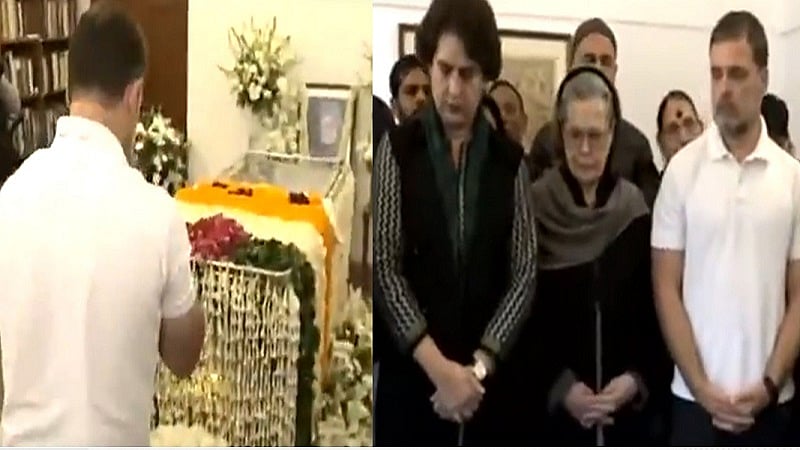 மன்மோகன் சிங் உடலுக்கு சோனியா காந்தி, ராகுல் காந்தி நேரில் அஞ்சலி / Sonia Gandhi, Rahul Gandhi pay tribute to Manmohan Singh