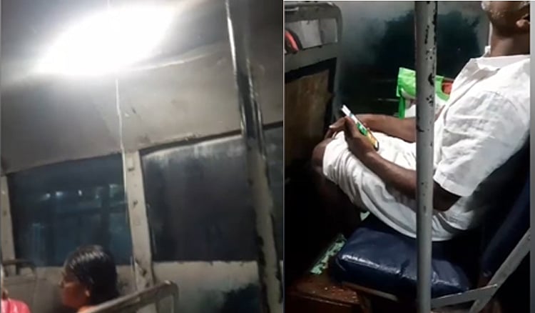 திருவண்ணாமலை: அரசு பேருந்தின் அவலம்... மழையில் நனைந்தபடி பயணம் செய்த பயணிகள் T.malai: Passengers traveling in government bus drenched in rain