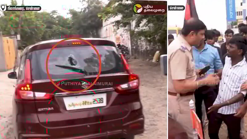 நீலாங்கரை: நாதக நிர்வாகியின் கார் கண்ணாடியை உடைத்த த.பெ.தி.கழக நிர்வாகிகள்... என்ன நடந்தது? / NTK member car window broken by TPDK members