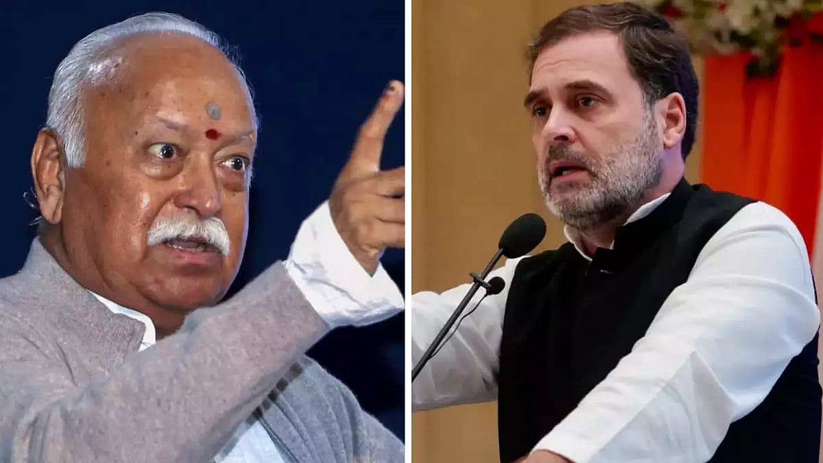 ஆர் எஸ் எஸ் தலைவர் பேச்சுக்கு ராகுல் கண்டனம்/rahul gandhi condemn to rss mohan bhagwat about independence