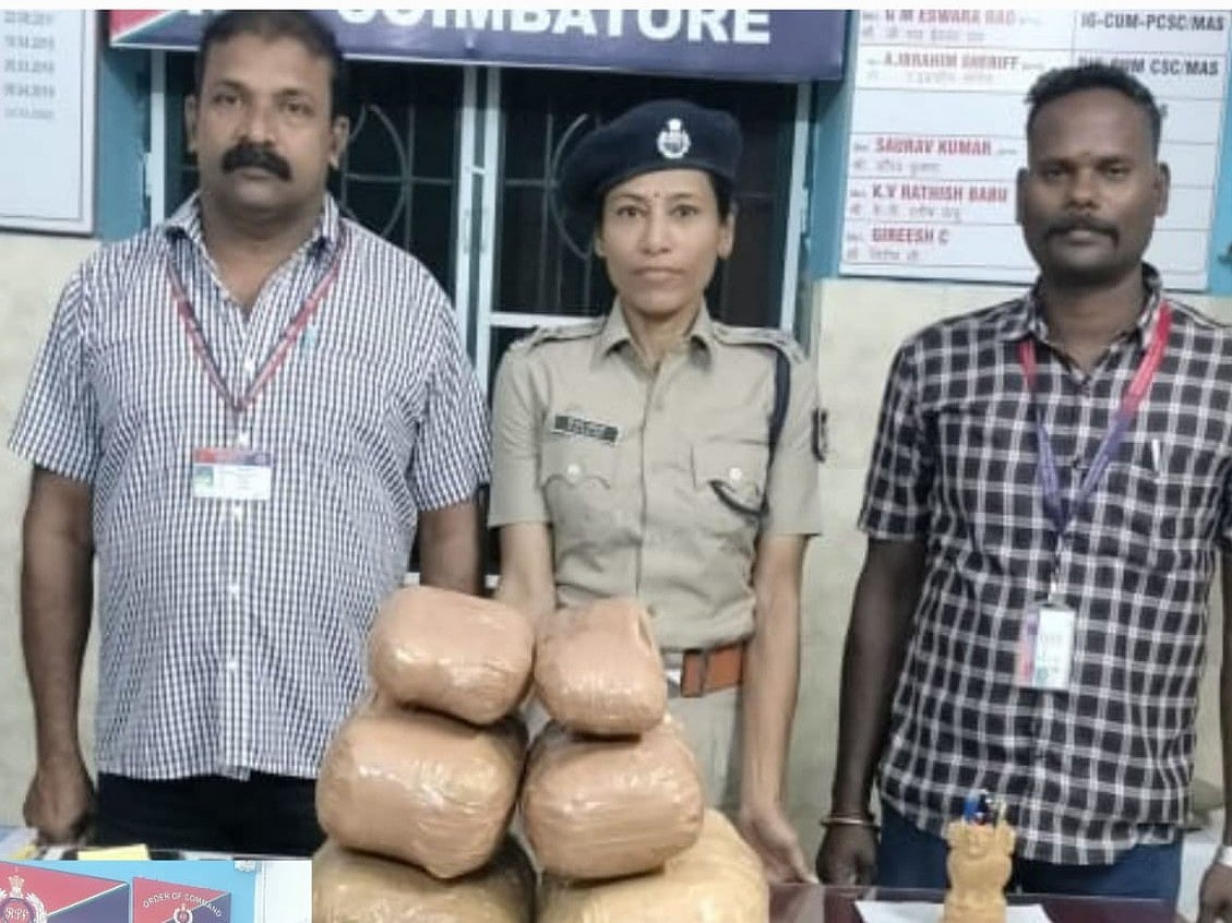 கோவை: ரயில் நிலைய நடைமேடையில் கேட்பாரற்றுக் கிடந்த பை - 9 கிலோ கஞ்சா பறிமுதல் Coimbatore: 9 kg of ganja seized on railway station platform