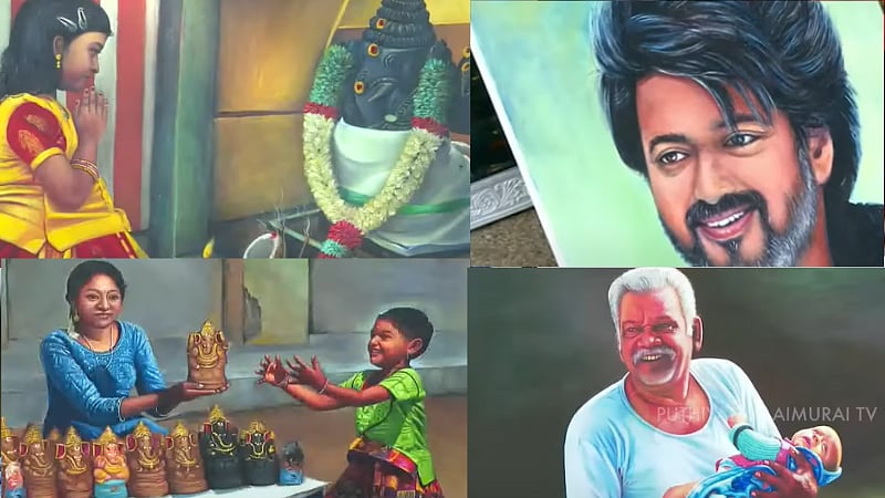 சென்னை செம்மொழி பூங்காவில் களைகட்டிய ஓவியக் காட்சி / painting exhibition in Chennai Semmozhi Park