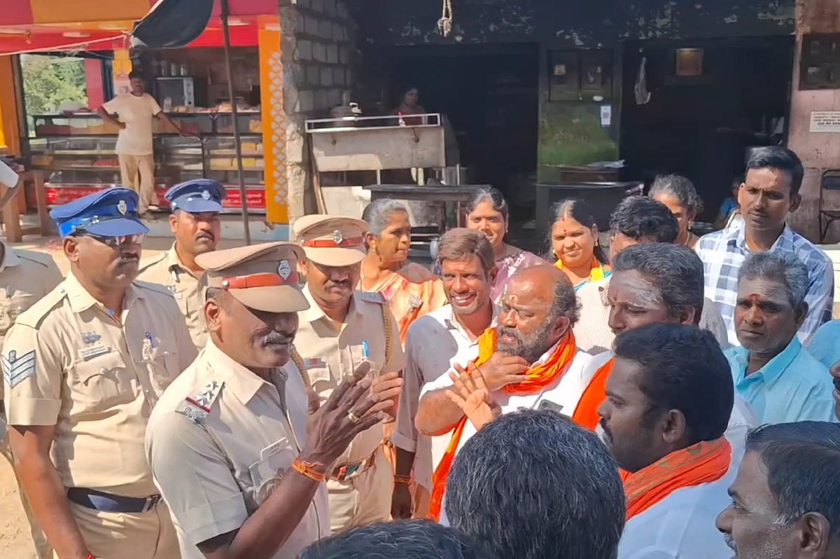 ஆம்பூர் |திருப்பரங்குன்றம் மலை கோயில் விவகாரம் - 30-க்கும் மேற்பட்ட பாஜகவினர் கைது Ambur |Thiruparangunram Hill Temple Issue - 30 BJP members arrested