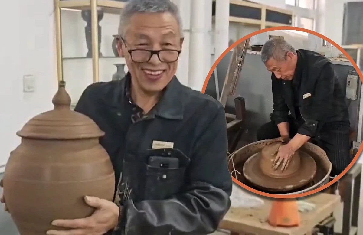 சீனாவில் மனைவின் சாம்பலால் செய்யப்பட்ட பானை/china potter crafts urn late-wife plans reunion blending ashes after he dies