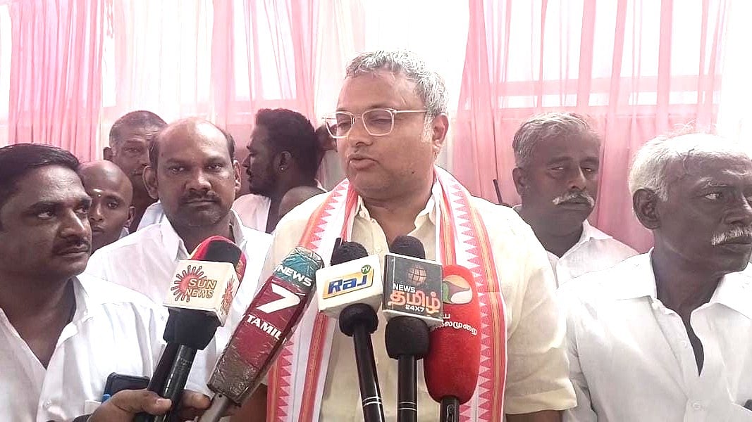 மும்மொழிக் கொள்கையை ஏற்றால் வடநாட்டில் இருந்து ஆசிரியர்கள் வருவார்கள் - எம்பி கார்த்தி சிதம்பரம் MP Karthi Chidambaram comments on trilingual policy