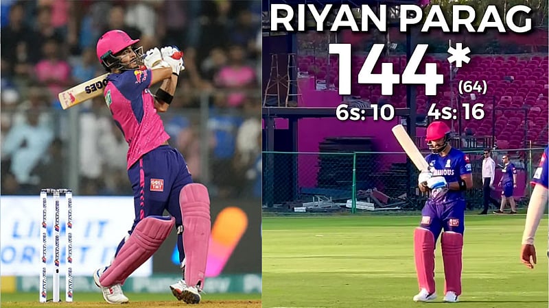 Rajasthan Royals player Riyan parag scored 144 runs in 64 balls