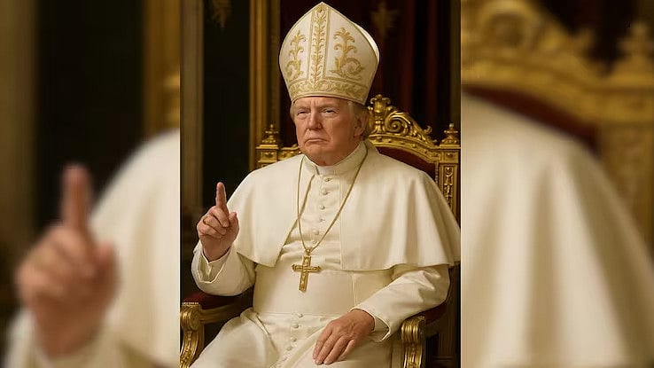 போப்பாண்டவர் உடையில் டொனால்டு ட்ரம்ப்.. எதிர்வினையாற்றிய பயனர்கள்!