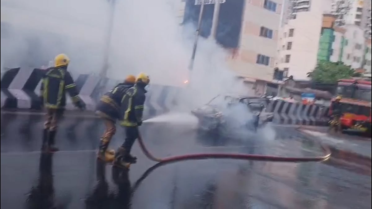 சென்னை | சாலையில் சென்ற கார் திடீரென தீப்பிடித்து எரிந்தால் பரபரப்பு