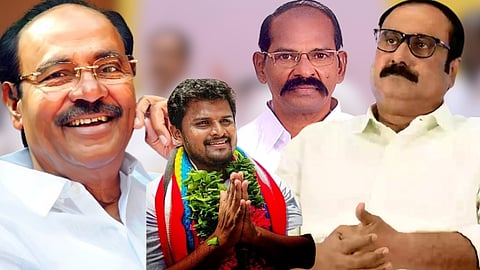 பாமக நிறுவனர் ராமதாஸ், முரளி சங்கர், வடிவேல் முருகன், அன்புமணி ராமதாஸ்