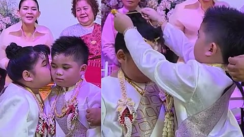 4 year old thai twins marry each other in traditional ceremony
