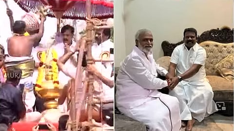 minister sekar babu met mla selvaperunthagai after temple issue