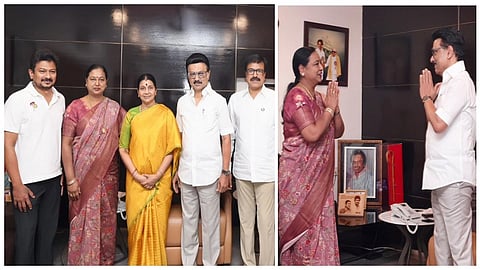 Premalatha and dmdk leaders meets cm mk stalin