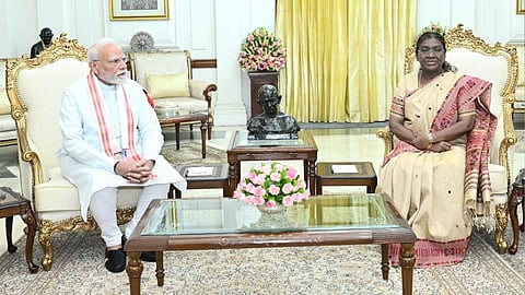 Prime Minister Narendra Modi called on President Droupadi Murmu at Rashtrapati Bhavan