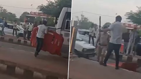 BJP leaders nephew attack stick at tollbooth goes to viral video