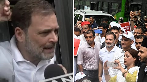 மத்திய அரசை எதிர்த்து எதிர்கட்சி எம்பிக்கள் பேரணி