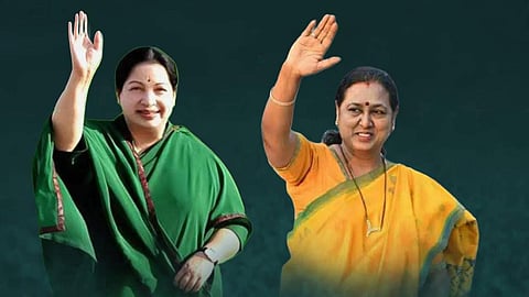 dmdk lk sudhish post photo premalatha with jayalalithaa what it means