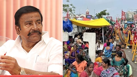 கே. என். நேரு, தூய்மை பணியாளர்கள் போராட்டம்