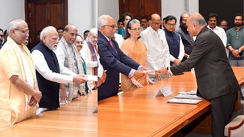 india alliance vice presidential nominee sudershan reddy files his nomination